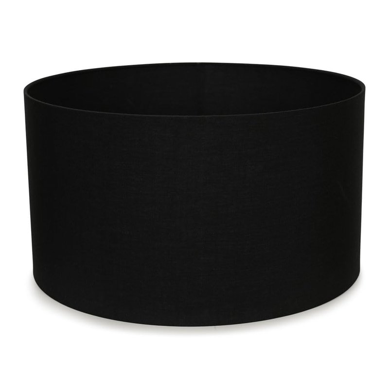 MiniSun | Large Modern Black Fabric Drum Light Shade | Lamp Shades, Home Décor & Improvement Essential | 45cm Shade Width