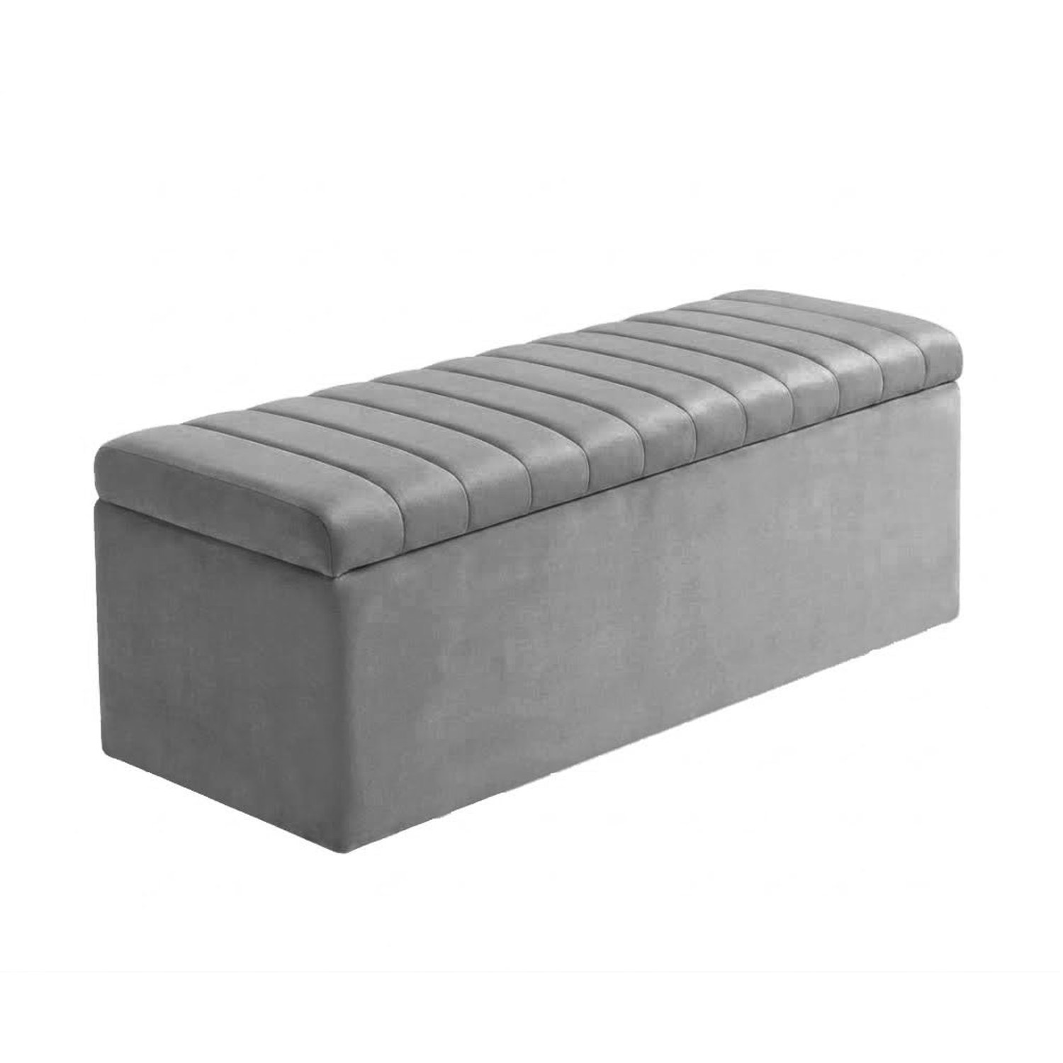 Large Ottoman Storage Box, Velvet Upholstered Blanket Box with Hinged Lid, End of Bed Storage Bench, Bedroom Ottoman Storage Bench, Storage Ottoman Seat for Living Room, Hallway & Bedroom