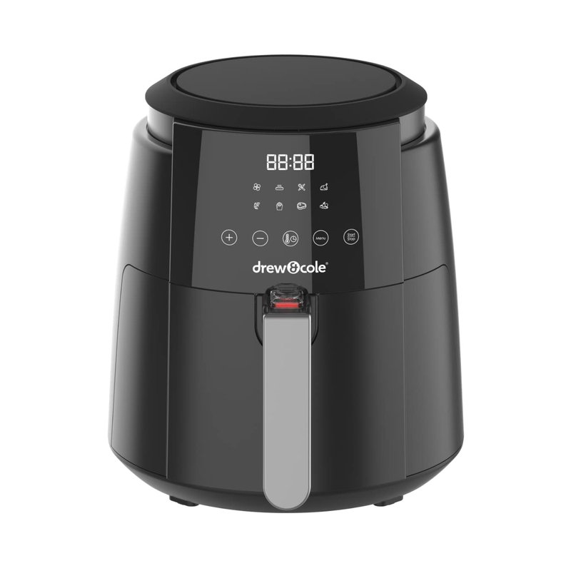 Drew&Cole Air Fryer 4L - 8-in-1 Digital Air Fryer - 4 Litre Capacity - 8 Pre-Set Programmes - Cook with Less Oil & Fat - Easy Cooking - Ideal Kitchen Appliance for Smaller Families & Couples