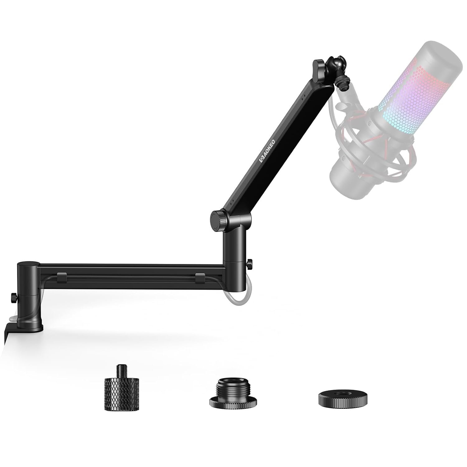 Microphone Arm,Aokeo AK-58 Desk Low Profile Mic Boom Arm Stand,Suitable For Blue Yeti,Snowball iCE,HyperX QuadCast,SoloCast,Elgato Wave,Etc
