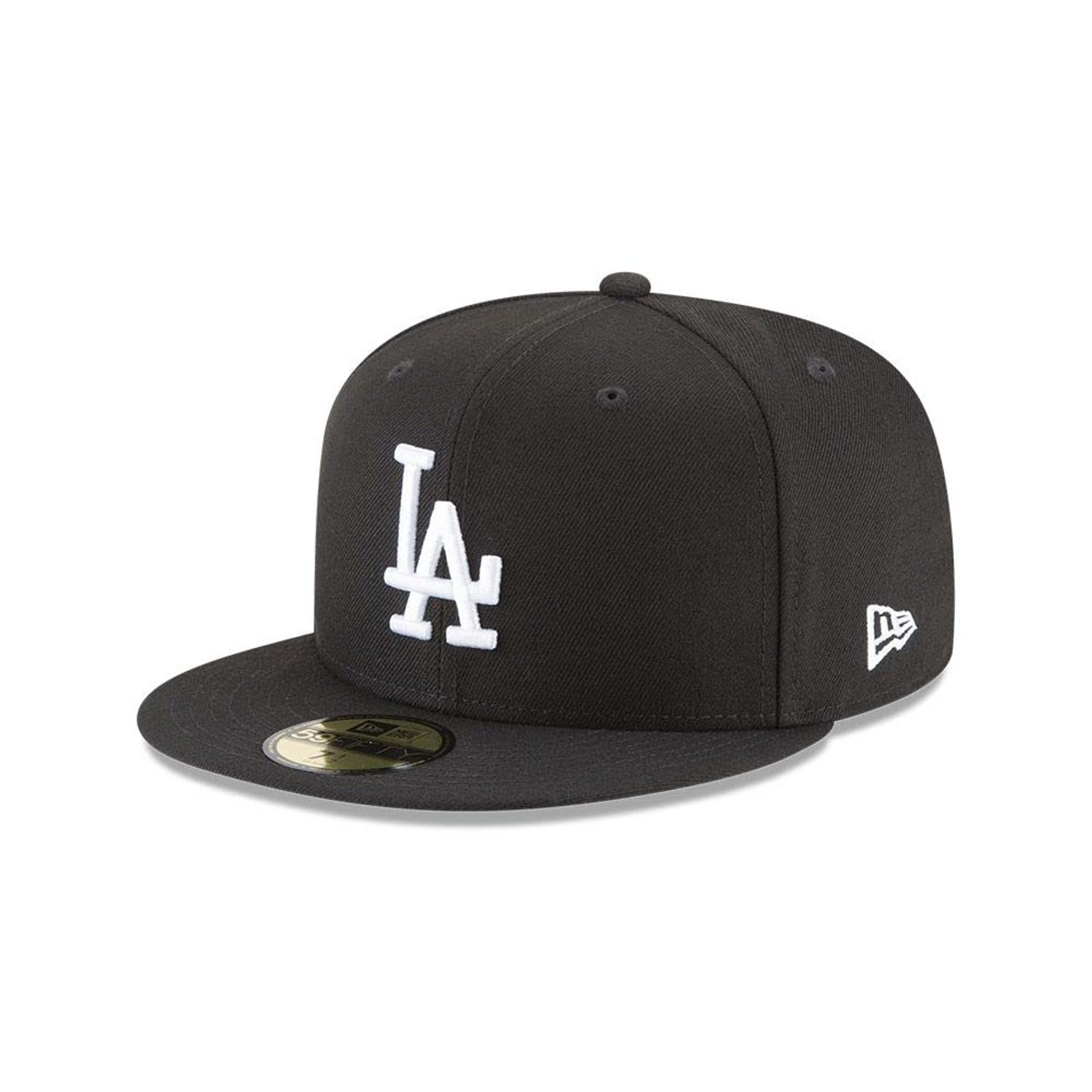 New Era x MLB Men's Los Angeles Dodgers Basic 56Fifty Fitted Hat Black/White 7 1/4