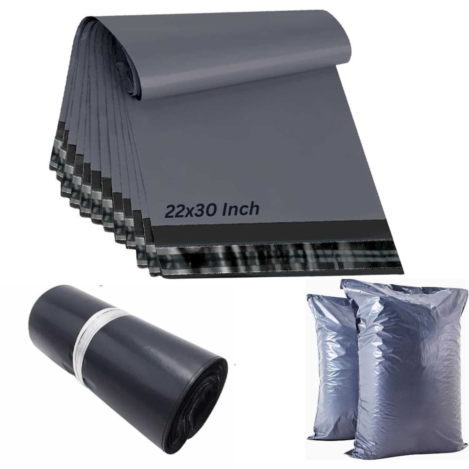 22x30 100 Mailing Bags Self Seal Grey Parcel Bags | Large Mailing Bags, Postage Bags, Shipping Bags | Tear Proof Delivery Bags for Parcels Packing