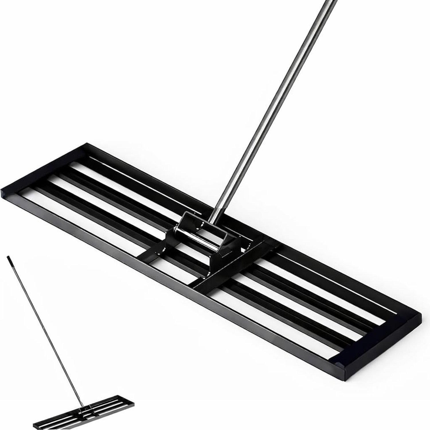 Large Metal Lawn Leveller Rake, 76 x 25cm Head with Large Adjustable Handle for Soil, Sand, Top Soil Levelling - Tool for Garden, Golf, Heavy Duty Gardening Tools Grass Seed Spreader Flat Grading