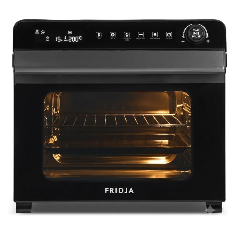 Fridja Super Oven Compact Digital Air Fryer Oven, Intelligent Presets, Powerful Convection Fan, Easy to Clean, Fast and Versatile, Stainless Steel Interior, Easier Cooking