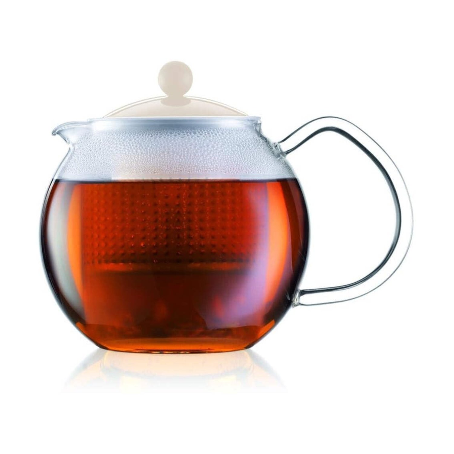 BODUM Assam Tea Press with Glass Handle and Coloured Plastic Lid, 0.5 L (17 oz) - Black