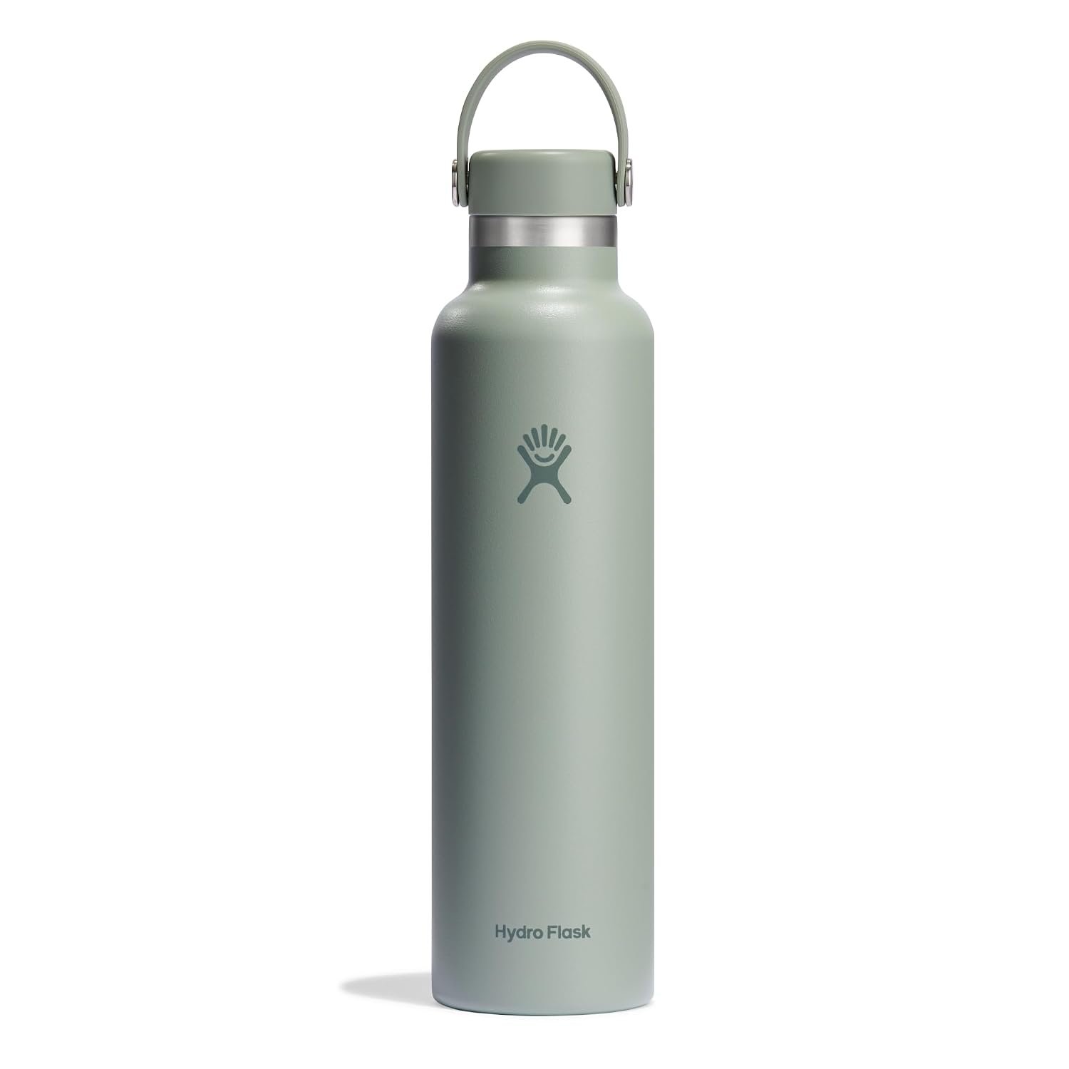 HYDRO FLASK - Standard Mouth Water Bottle 709 ml (24 oz) - Vacuum Insulated Stainless Steel Water Bottle with Leak Proof Flex Cap and Powder Coat - Agave