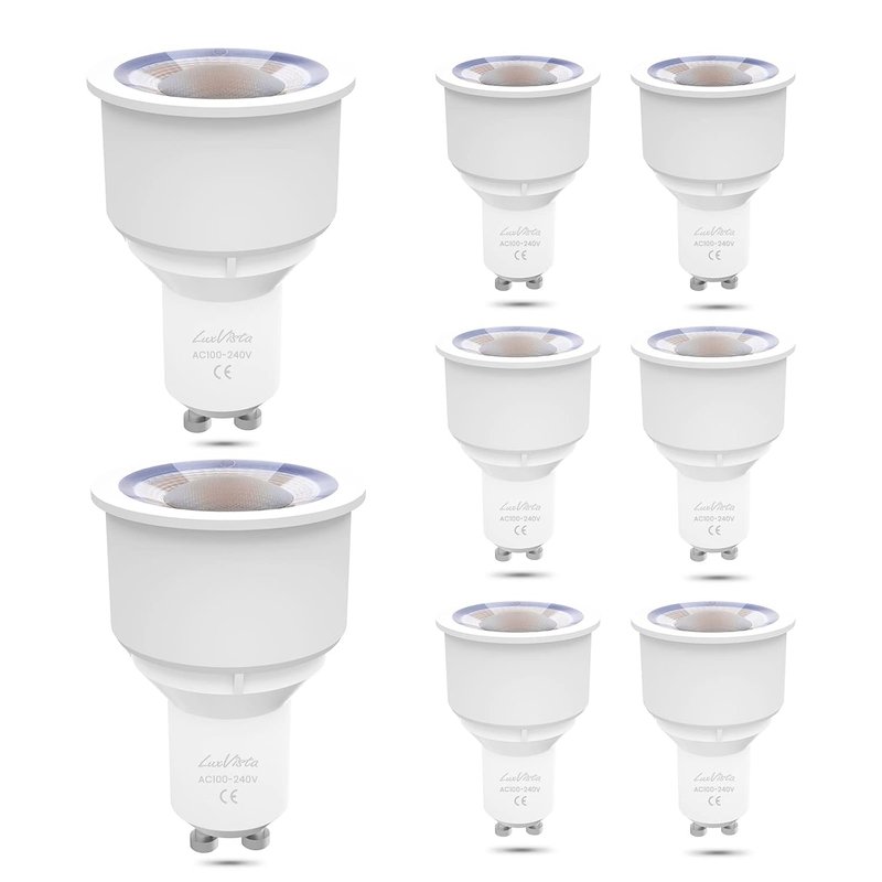 Luxvista 9W GU10 Long Neck LED Reflector Bulbs, 6000K Cool White Long Barrel Non-dimmable LED Bulbs, 75-90W Halogen Bulbs Equivalent, Pack of 8