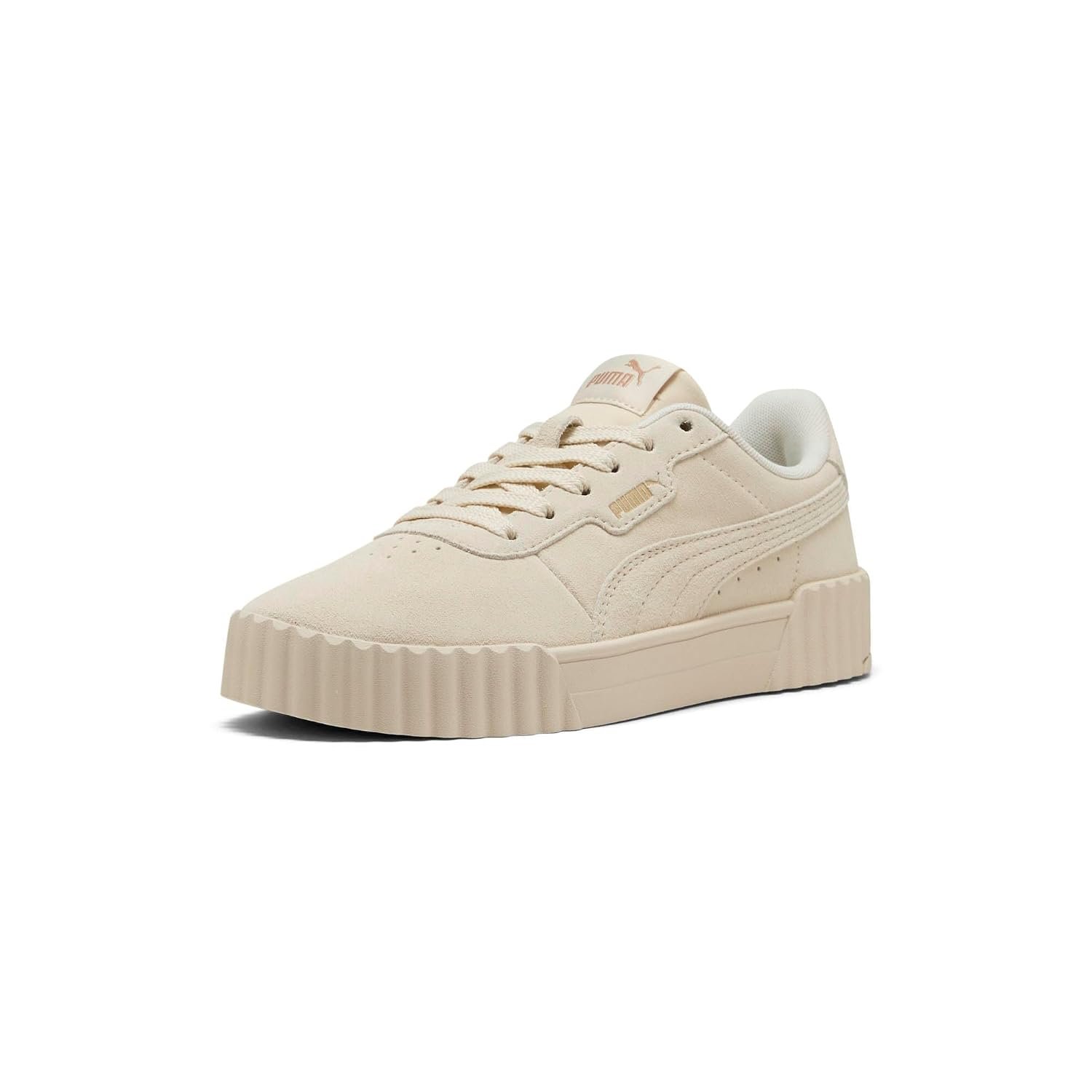 PUMA Women's Carina Leather Shoes Sneaker, 3.0 Alpine Snow-Gold, 7.5 UK