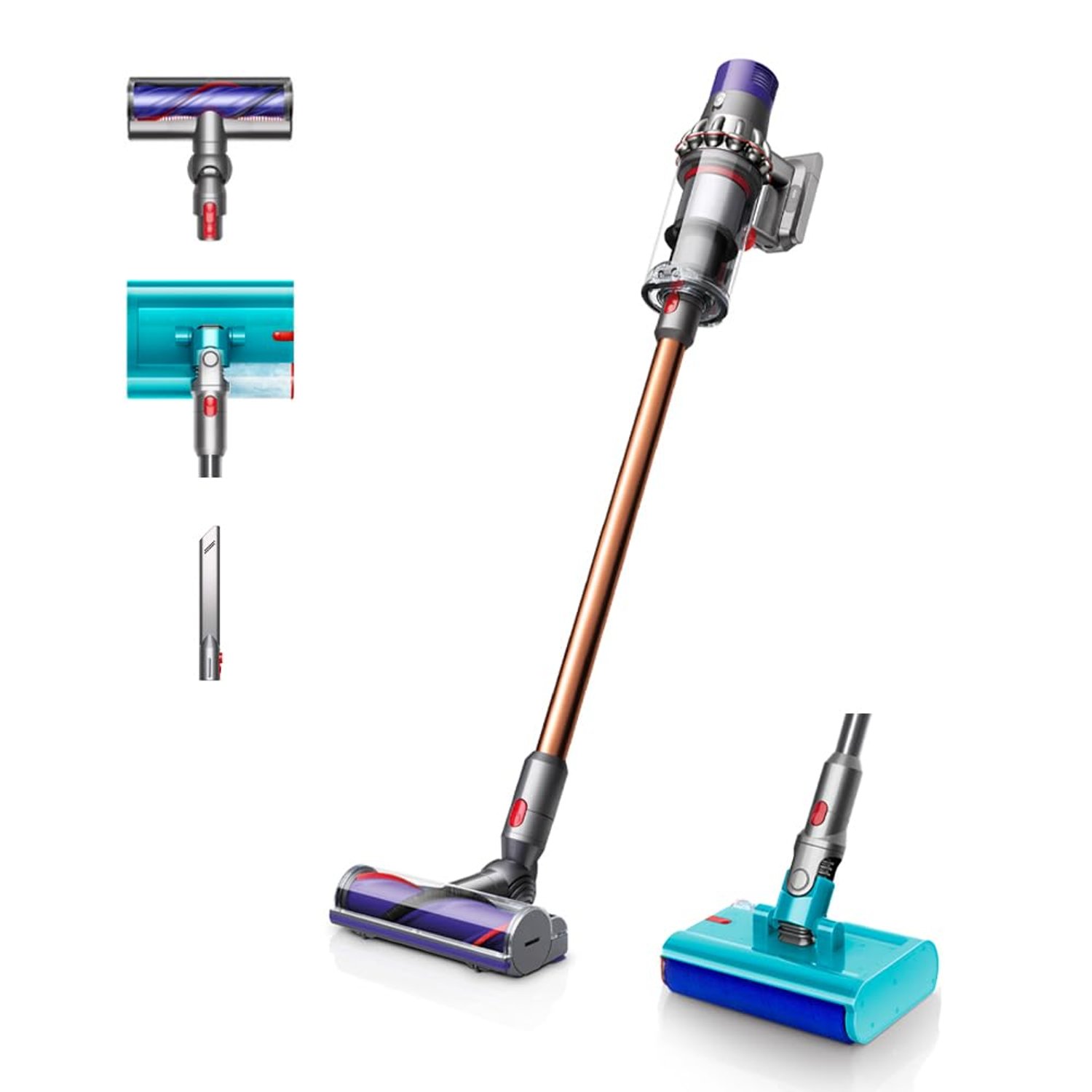 Dyson Cyclone V10 Submarine Cordless Wet and Dry Vacuum Cleaner - 150 Air Watts, 60 min Runtime, Hard and Carpet Floors, Hair De-Tangling Technology