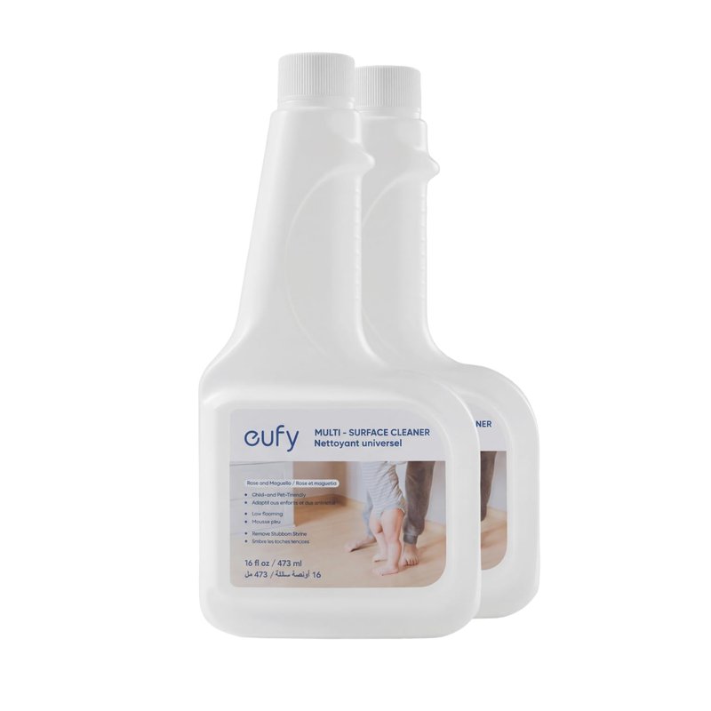 eufy RoboVac Hard Floor Cleaning Solution (2 Bottles), Dilution Ratio 1:200, 473 ml, Floor Cleaner, Eco-Friendly, Plant-Based,Compatible with X8 Pro, X10 Omni, G series, L Series, X8 Hybrid, X9 Pro