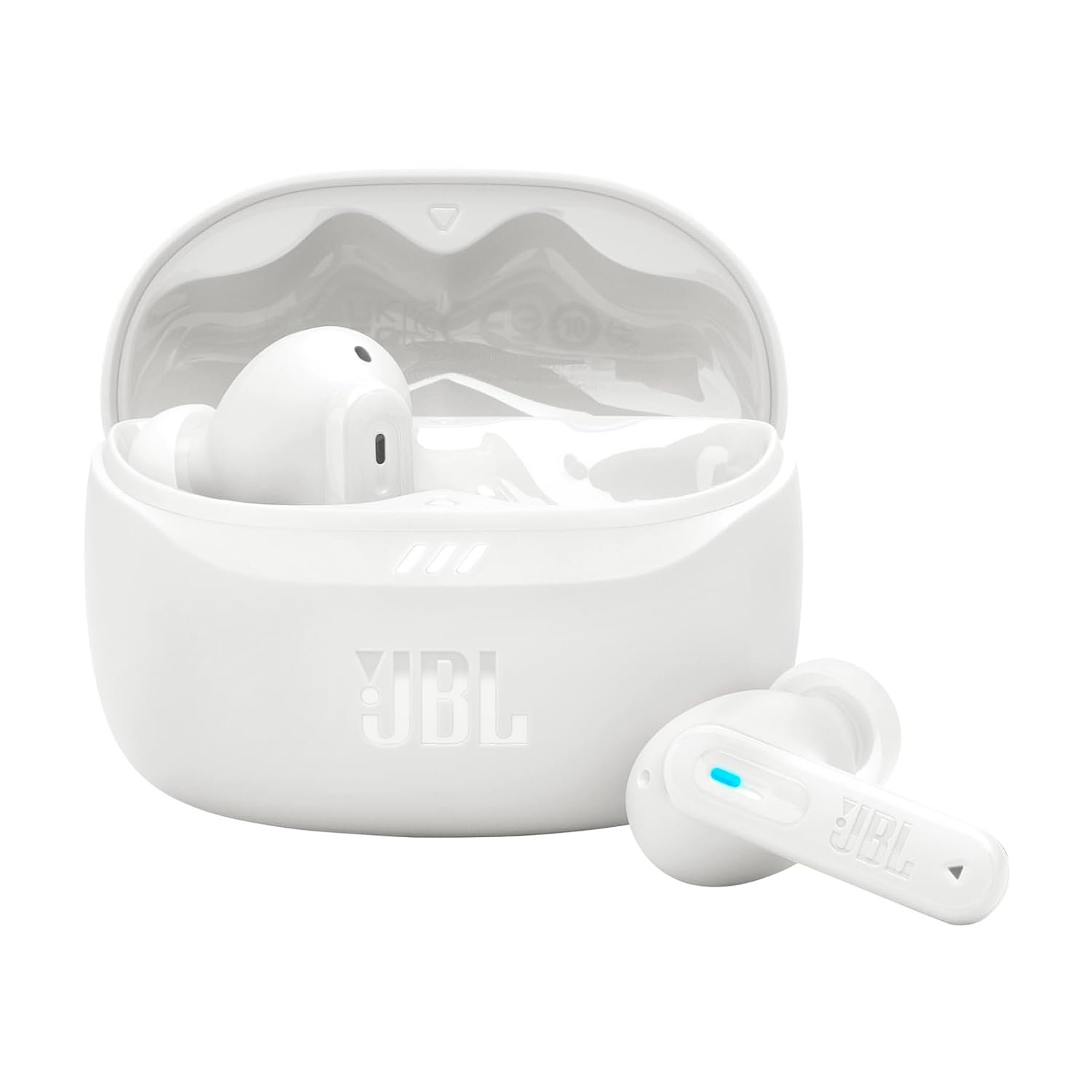 JBL Tune Beam 2, Wireless Noise Cancelling Bluetooth Earbuds with 48h Playtime, IP54 Water and Dust Resistant, Multi-Point Connection, Ergonomic Design, Closed-Back Stick Design, White