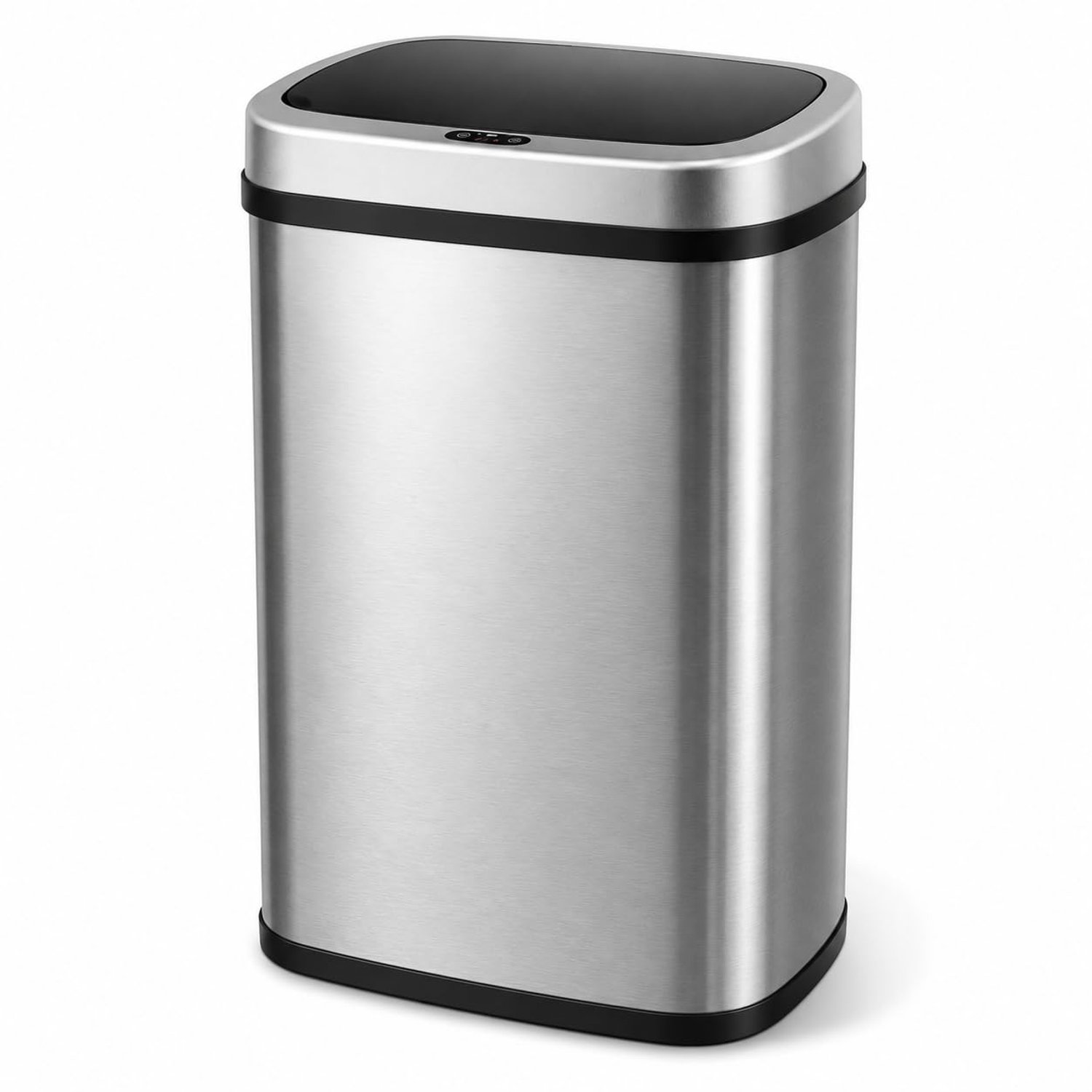 K Collection 70L Sensor Bin for Kitchen – Large Automatic Motion Sensor Waste Bin – Touchless Infrared Lid, Soft-Close, Fingerprint-Resistant Steel – USB-C or Battery Powered – Home, Office – Silver