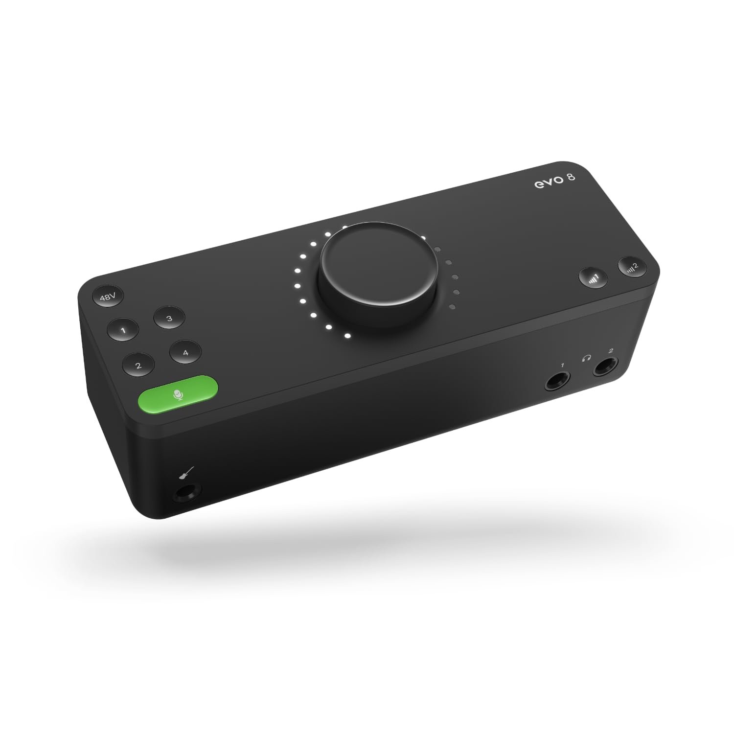 EVO 8 USB Audio Interface external sound card for music productions (4 in / 4 out, Smartgain, Smart Touchpoints, loopback function, 48V phantom power, 4 microphone preamps, Windows/Mac/iOS), Black