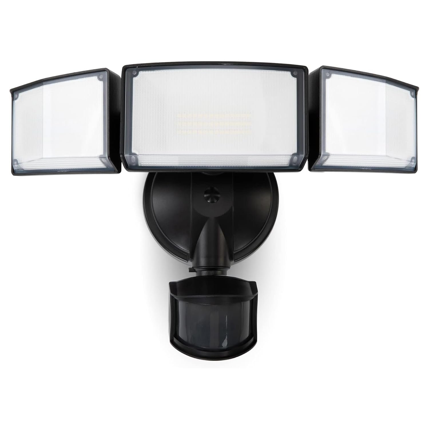 LUTEC LED Security Lights Motion Sensor Light Outdoor, 3-Head Motion Detected Flood Light, 5000K Daylight, IP65 Waterproof, Dusk to Dawn for Garage, Yard, Porch (Black)
