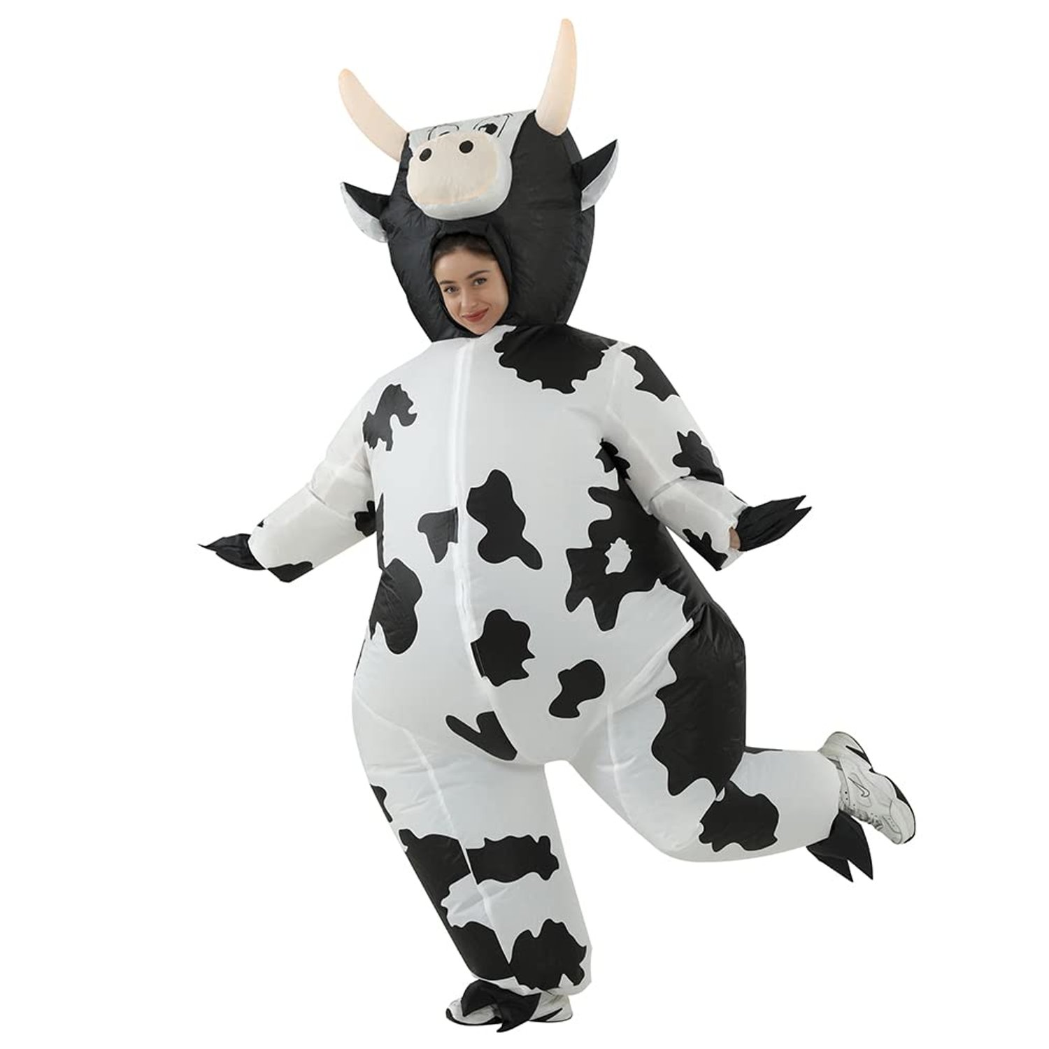 JASHKE Inflatable Cow Costume Adult Blow up Cow Costume Fancy Dress Inflatable Halloween Christmas Costumes for Adult