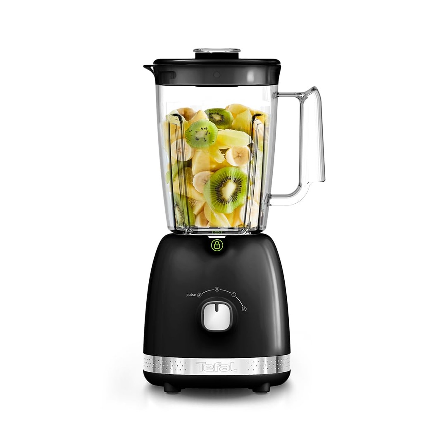 Tefal Black Collection Blender, 2L Jug, 2 Speeds, Pulse Mode, Kitchen Blender, 6 Stainless Steel Removable Blades, Smoothies, Milkshakes, protein Shakes, Cocktails, Ice Crush, Soups, 500W BL3558G0
