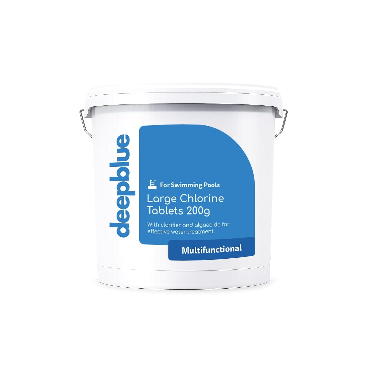 Deep Blue - 20kg Multifunctional 200g Chlorine Tablets x100 With Long Lasting Stabilised Clarifier Algae Inhibitor