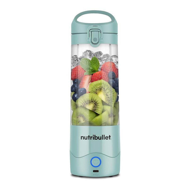 nutribullet Portable Blender in Light Blue - Powerful Extractor Blade, 475ml Cup, To-Go Lid, USB-C Charging Cable & User Guide - Delivers 15+ Blending Cycles - Healthy Shakes On The Move