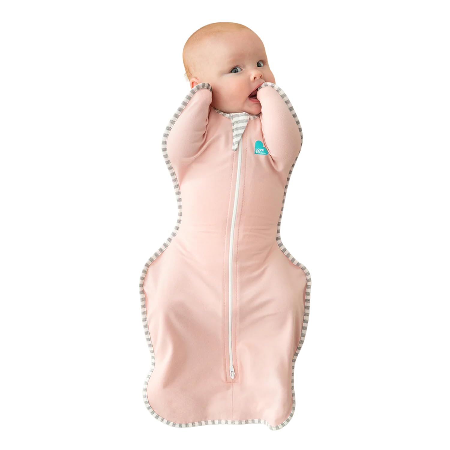 Love To Dream™ Swaddle UP™, Medium 6–8.5 kg – Pink | Snug Fit, Supports Healthy Sleep Routine | 1.0 Tog Ideal for Spring & Summer (20–24°C) | Machine Washable Cotton & Double Zip