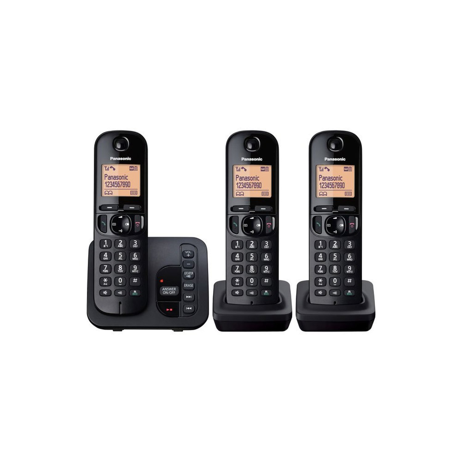Panasonic Kx-Tgc223Eb Dect Cordless Phone With Answering Machine, Black