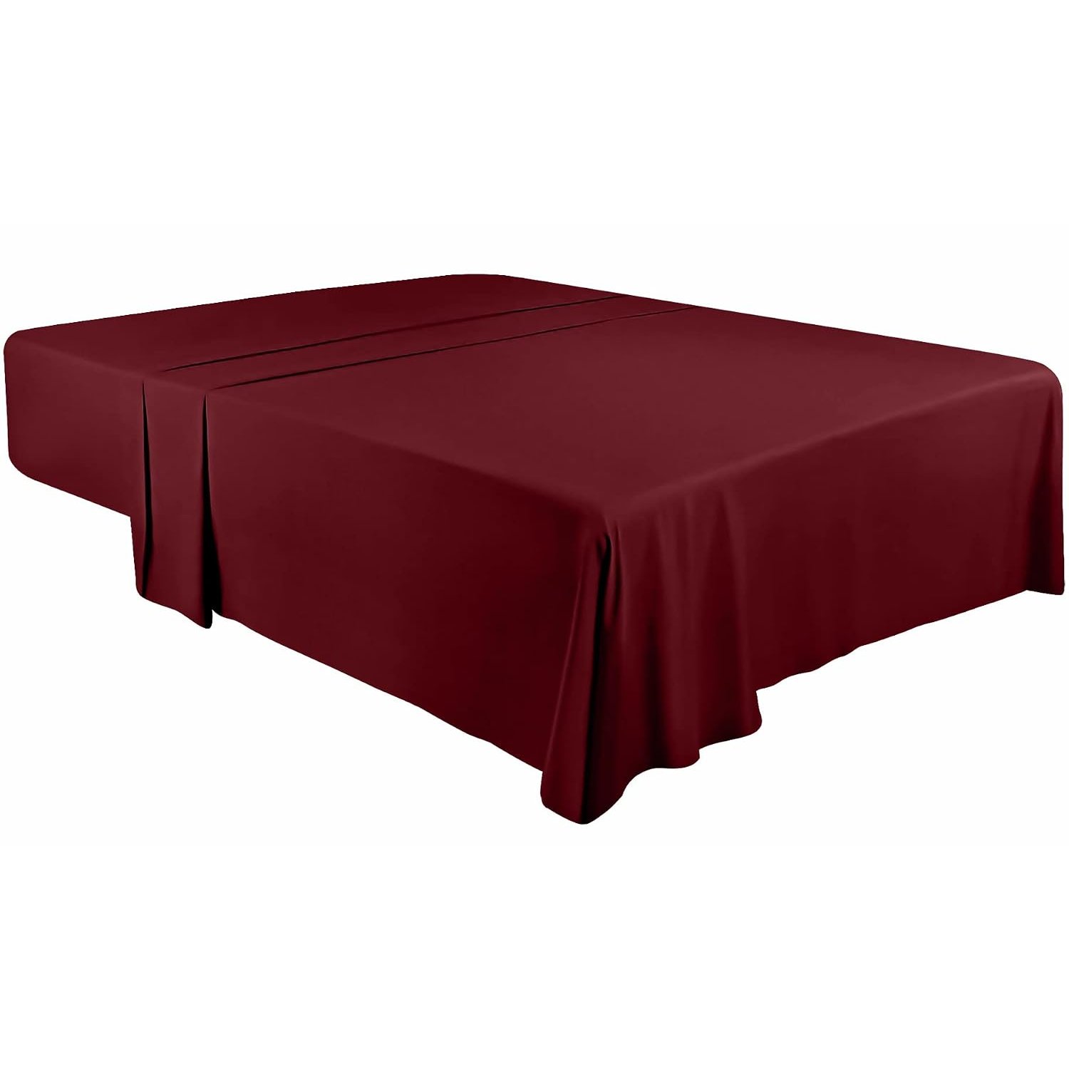 Utopia Bedding - King Flat Sheet - 266 x 259 cm - Soft Brushed Microfiber Flat Sheet - Burgundy