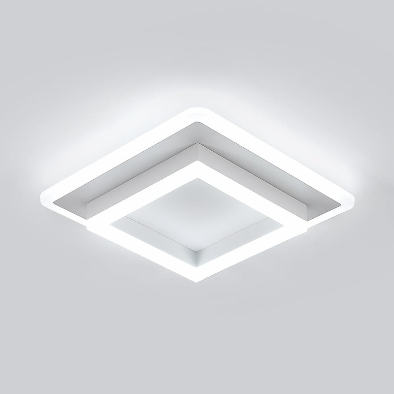 Comely Modern White Ceiling Lights LED, 30W Square Acrylic Ceiling Light Hallway, LED Ceiling Light Fixtures for Bedroom Kitchen Living Room Entrance, Cool White 6500K