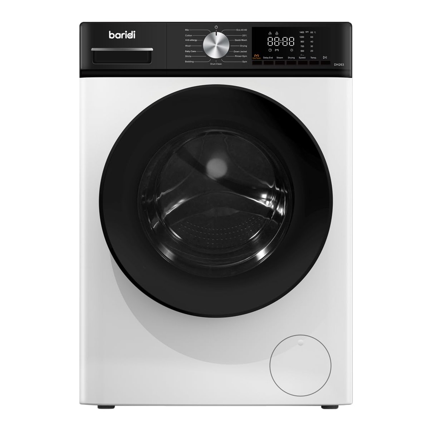 Baridi 8/5kg Washer/Dryer, Front Loading, 1400rpm, 15 Programmes, White – DH263
