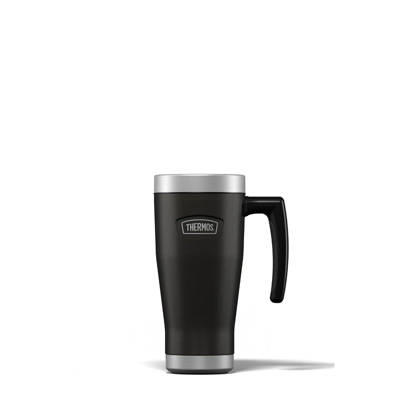 Thermos - Icon Granite Black Travel Mug (470ml), Reusable Insulated Stainless Steel Coffee Cup for Hot or Cold Drinks, Vacuum Sealed Water Flask with a Leak-Proof Lid, 7hr Hot/22hr Cold