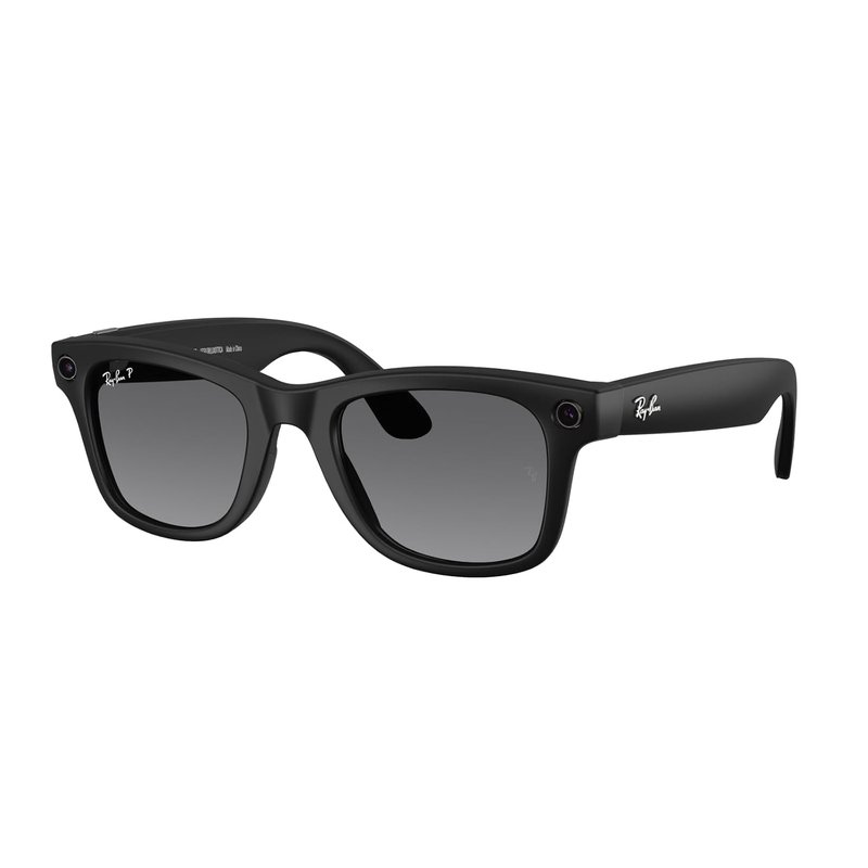 Ray-Ban Meta (Gen 2) Wayfarer AI Glasses for Men, Women — 12 MP Camera, 3K Ultra HD Video, Open-Ear Audio, Meta AI — 2X Battery Life — Matte Black/Polar Gradient Graphite Lenses
