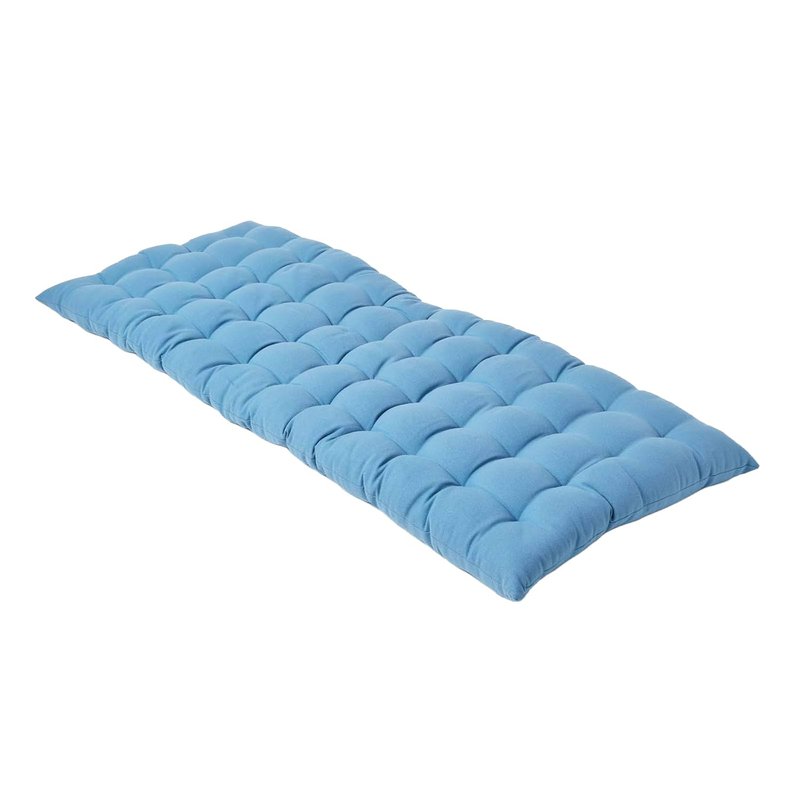 HOMESCAPES Air Force Blue Garden Bench Cushion 2 Seater Seat Pad for Patio Furniture Kitchen or Dining Bench Indoor & Outdoor Use Comfortable 100% Cotton Modern Tufted Style Thick Cushion 108cm Wide