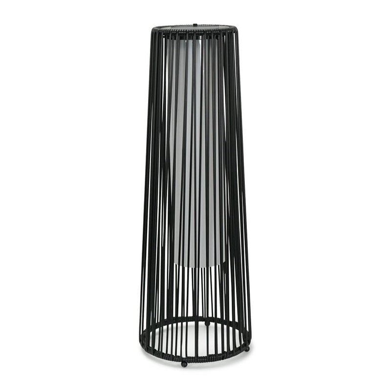 ValueLights | Large Black Rattan Solar Floor Lamp Solar Powered Outdoor Lantern Light Garden Patio Path Lighting, Warm White | Outdoor Lights, Home Décor & Improvement Essential