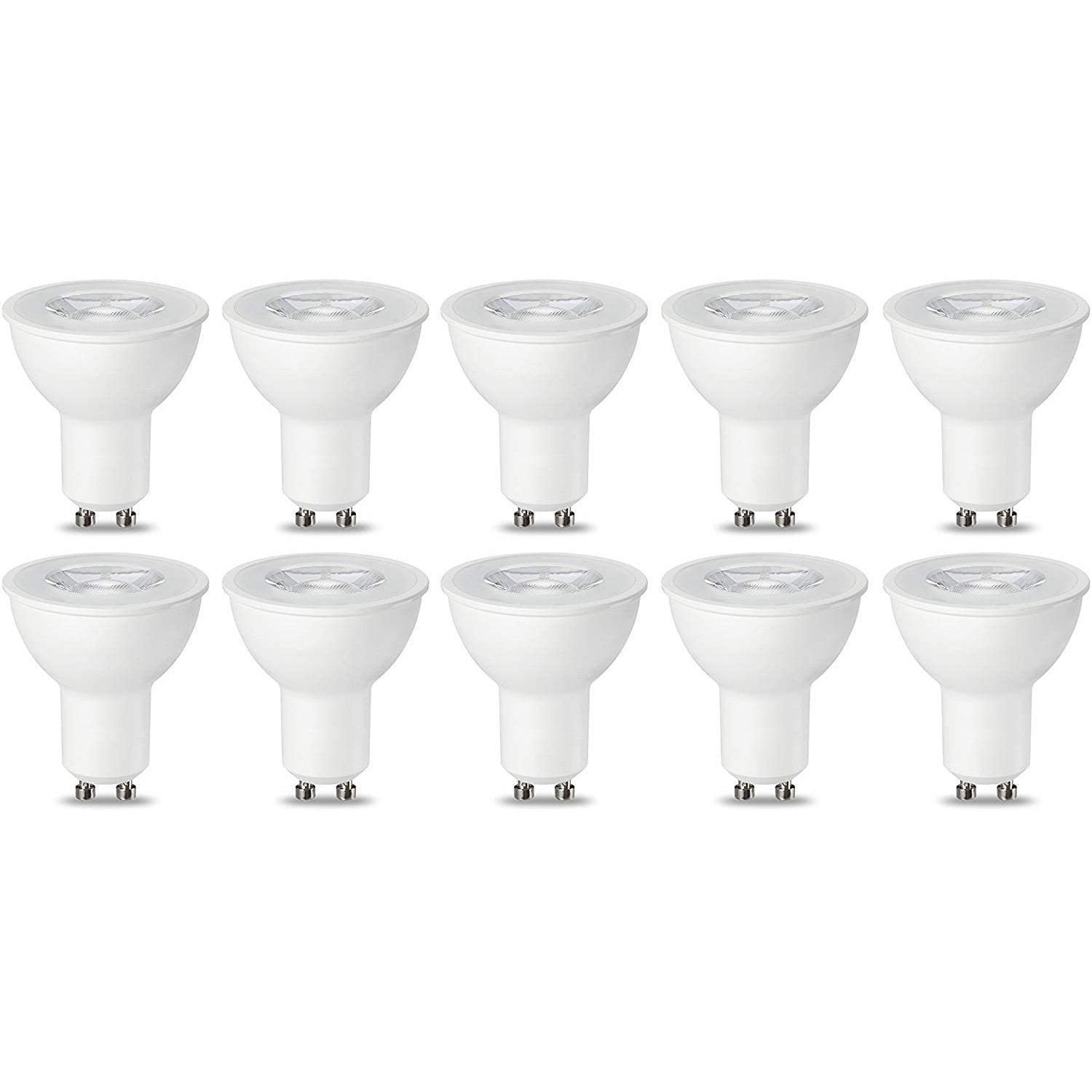 Amazon Basics LED GU10 Spotlight Bulb, 5.5W (Equivalent to 50W), Warm White, Dimmable- Pack of 10