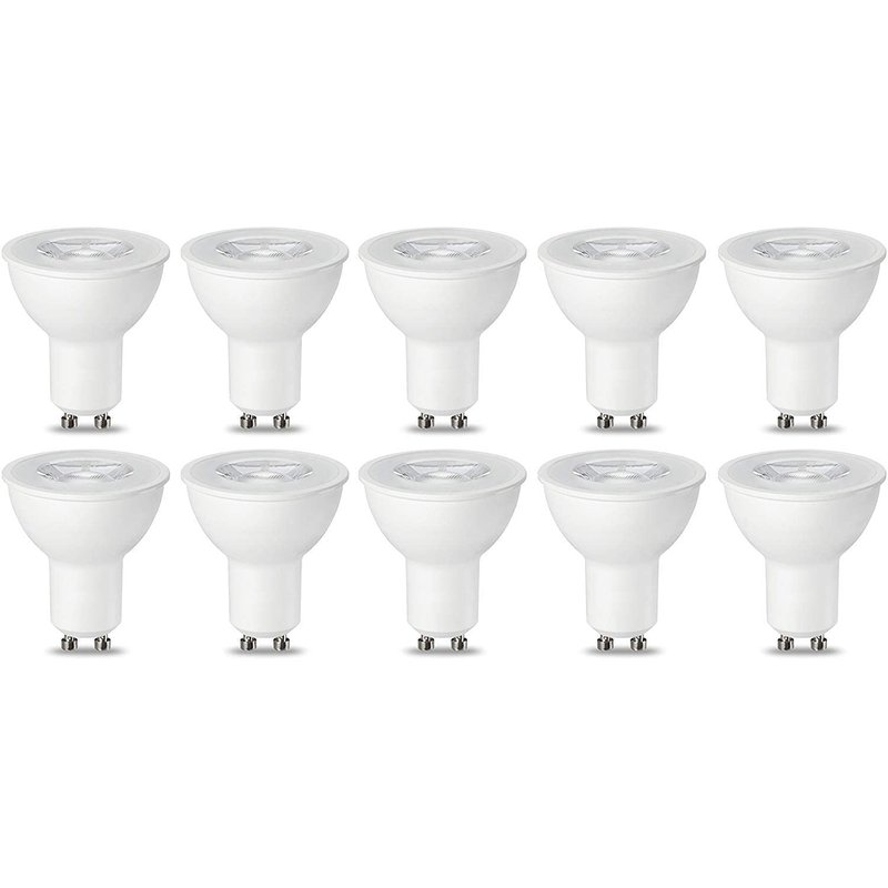 Amazon Basics LED GU10 Spotlight Bulb, 5.5W (Equivalent to 50W), Warm White, Dimmable- Pack of 10