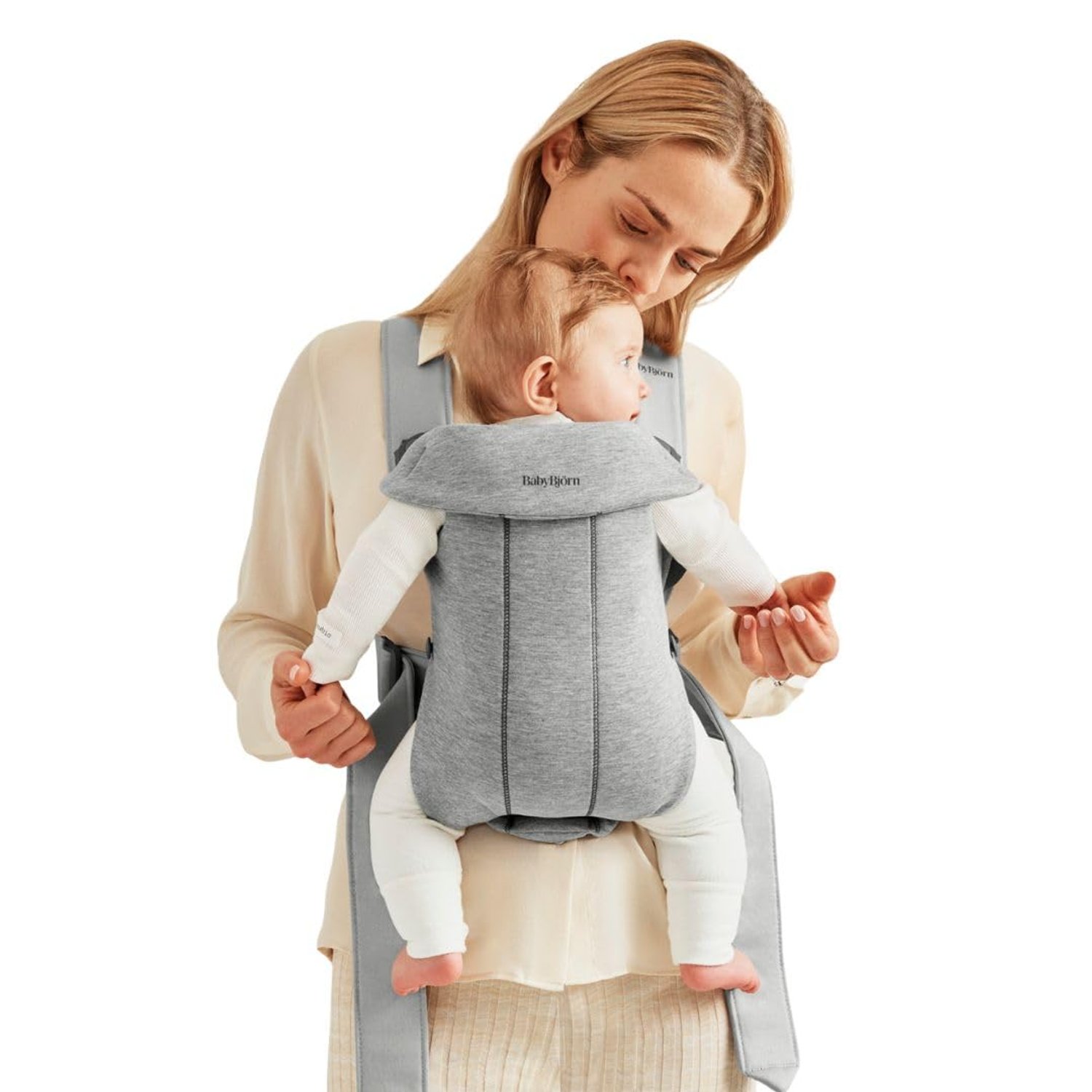 BabyBjörn Baby Carrier Mini, 3D Jersey, Light grey