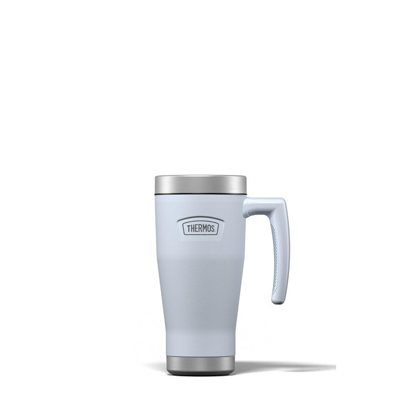 Thermos - Icon Harebell Blue Travel Mug (470ml), Reusable Insulated Stainless Steel Coffee Cup for Hot or Cold Drinks, Vacuum Sealed Water Flask with a Leak-Proof Lid, 7hr Hot/22hr Cold