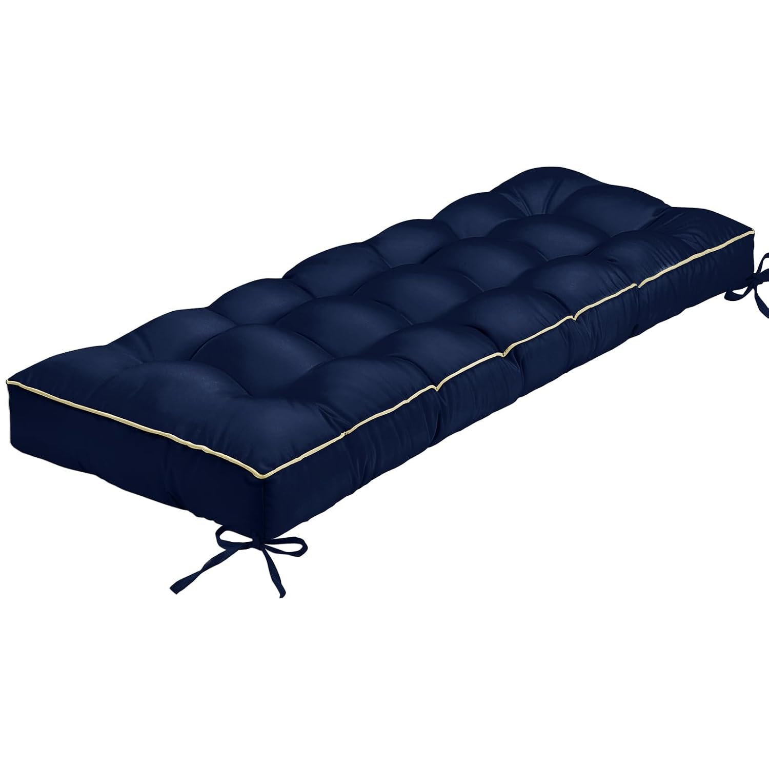 TaiBest Outdoor Bench Cushion, Tufted Patio Seat Pad for Garden Bench, Porch Swing, Indoor/Outoor Furniture (Blue, 122X46X10cm)