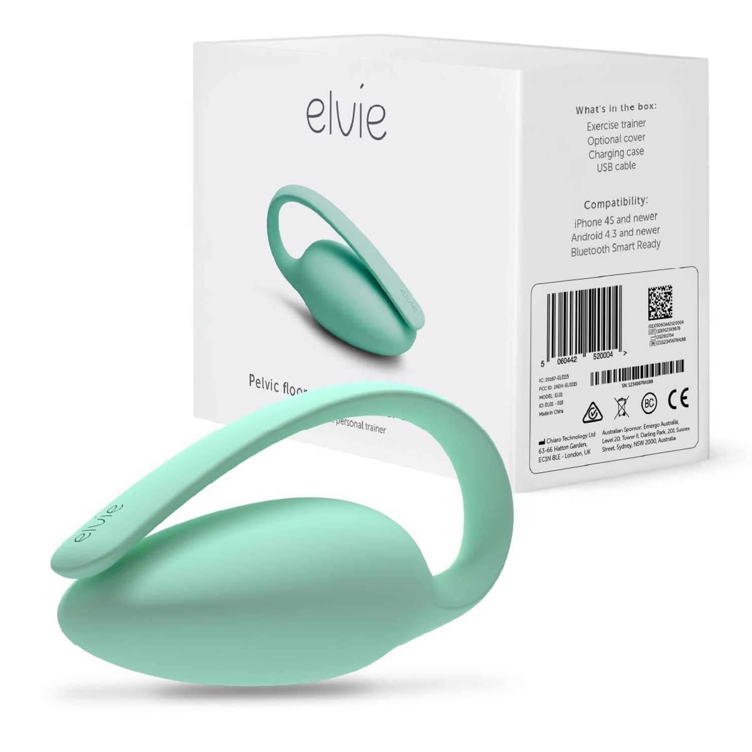 Elvie Trainer Smart Kegel Exerciser – Pelvic Floor Trainer for Women, Real-Time Feedback App, 6 Guided Exercises, Patented Tilt Technology, Medical-Grade Silicone, Bladder Control