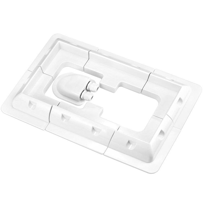QWORK® Solar Panel Mounting Brackets, Drill-Free Corners Of Components Support Kit, For Rvs, Campers, Roofs, White, 7 Piece