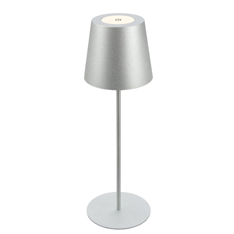 BRILONER - Rechargeable lamp with usb c, desk lamp with touch, dimmable, IP44, warm white light colour, bedside lamps, table lamp, battery lamp, table lamps for living room, 36x10.5cm, chrome