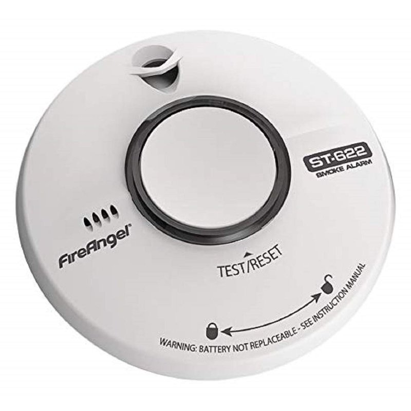 FireAngel ST-622T Thermoptek Smoke Alarm – 10 Year Sealed Lithium Battery, Multi-Sensor Optical Detection, Easy Install, Standalone FireAngel Smoke Alarm for Home