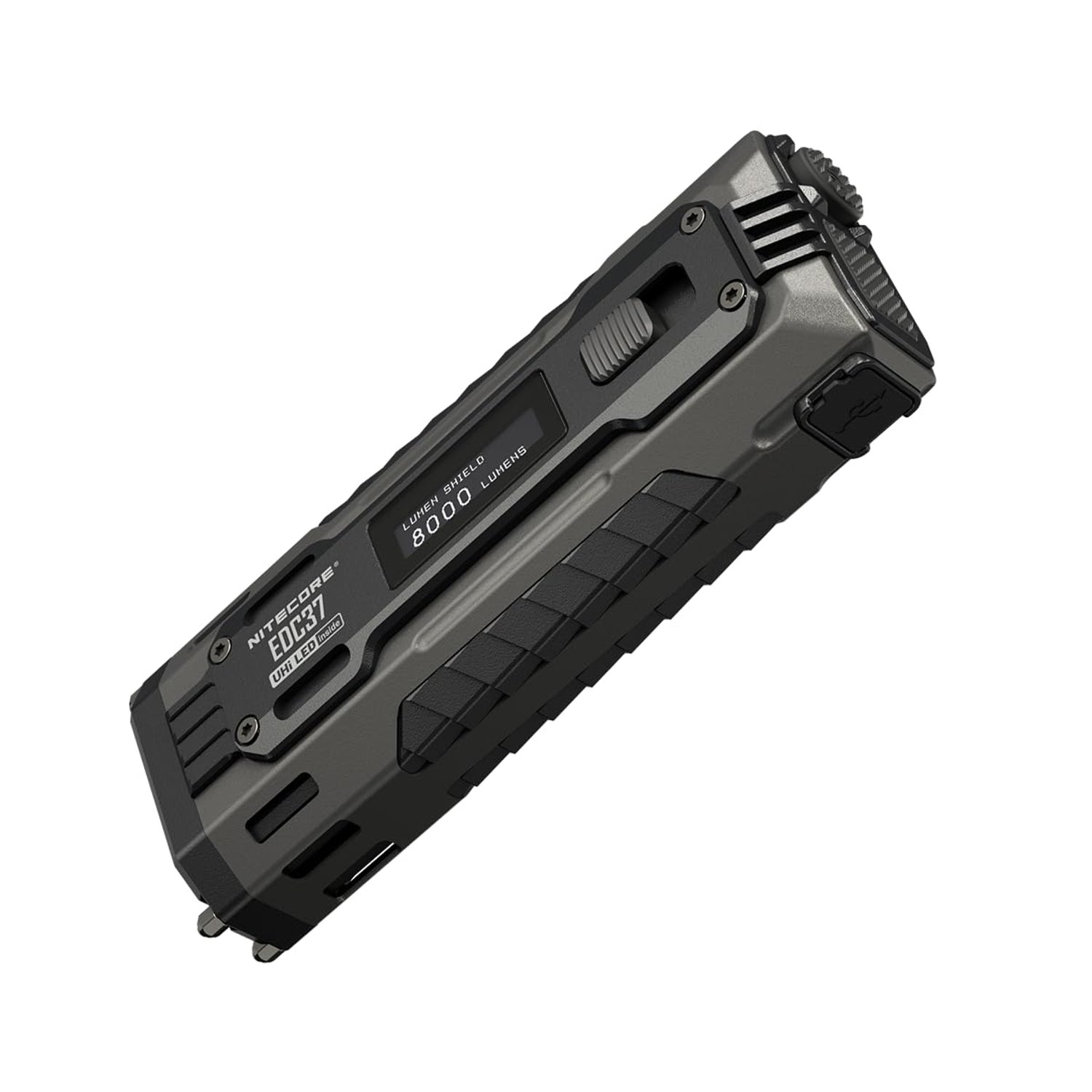NITECORE EDC37 Tactical Flashlight, Up to 8,000 Lumens / 420 m Illumination, Type-C Charging, OLED Display, Portable Light, LED Ride, Flashlight, EDC Light