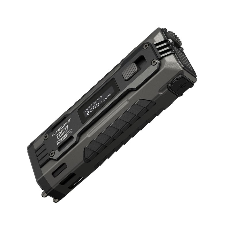 NITECORE EDC37 Tactical Flashlight, Up to 8,000 Lumens / 420 m Illumination, Type-C Charging, OLED Display, Portable Light, LED Ride, Flashlight, EDC Light