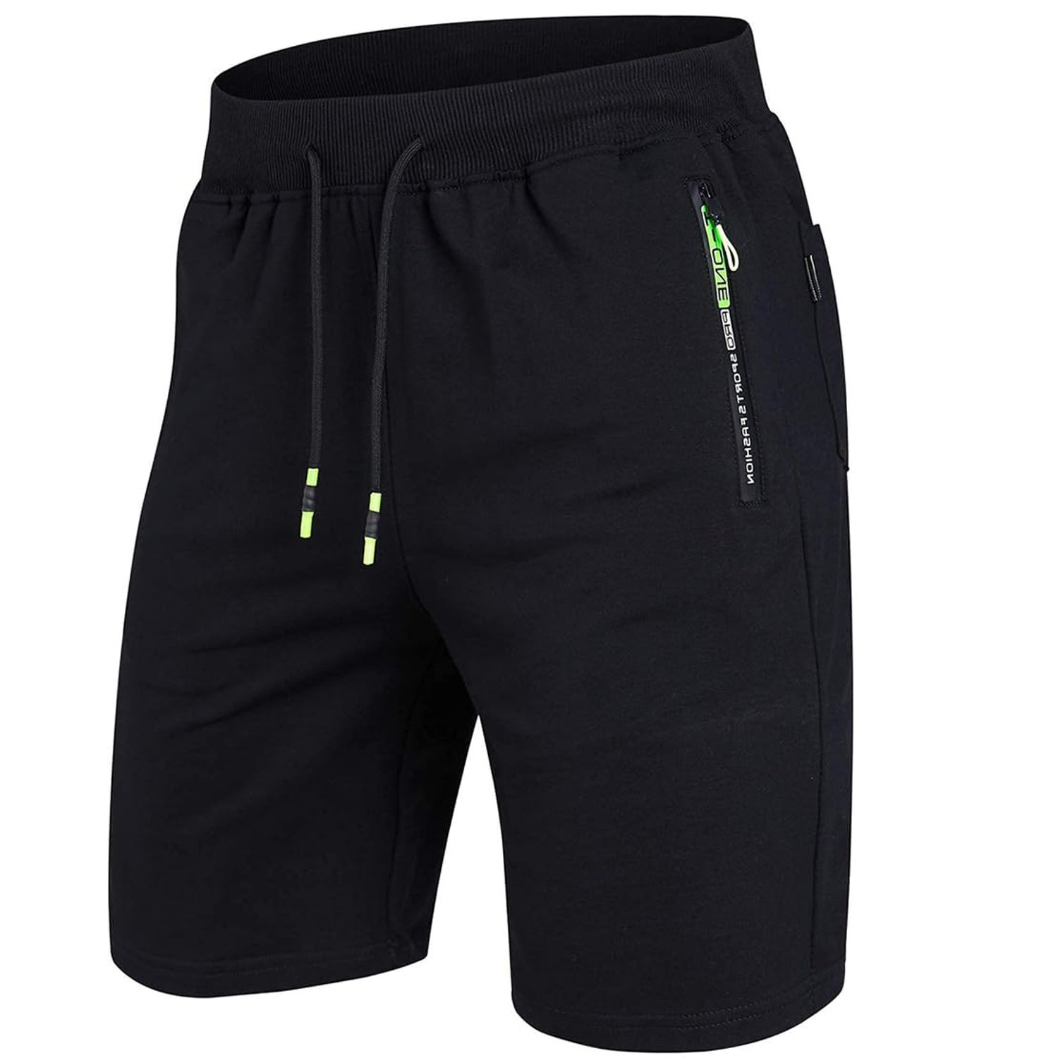 Tansozer Mens Gym Shorts Summer Casual Sports Workout Short Pants with Zip Pockets Black L