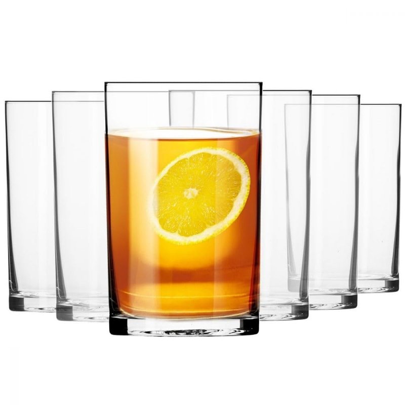 Krosno Tea Glasses Set of 6-270ml Glass Tea Cups for Hot and Cold Drink - Lead-Free Crystal Glasses Clear Drinkware - Basic Collection, Average