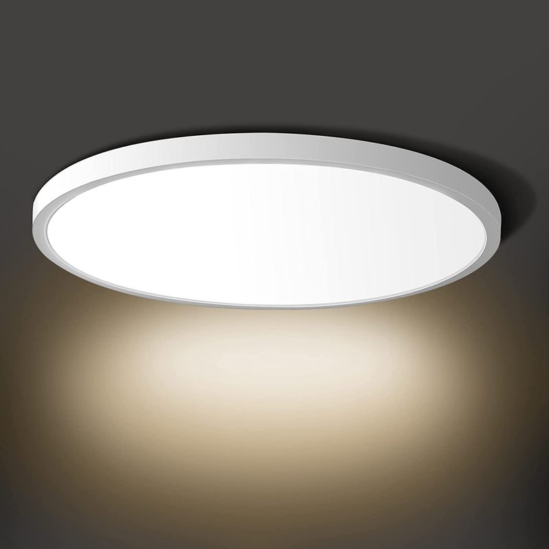 inShareplus 12inch LED Round Ceiling Light Fixture, 4000K Nature White, 24W(240W Equiv) Flat Modern Ceiling Lighting, 3200LM for Bedroom, Kitchen, Bathroom, Living Room, Hallway