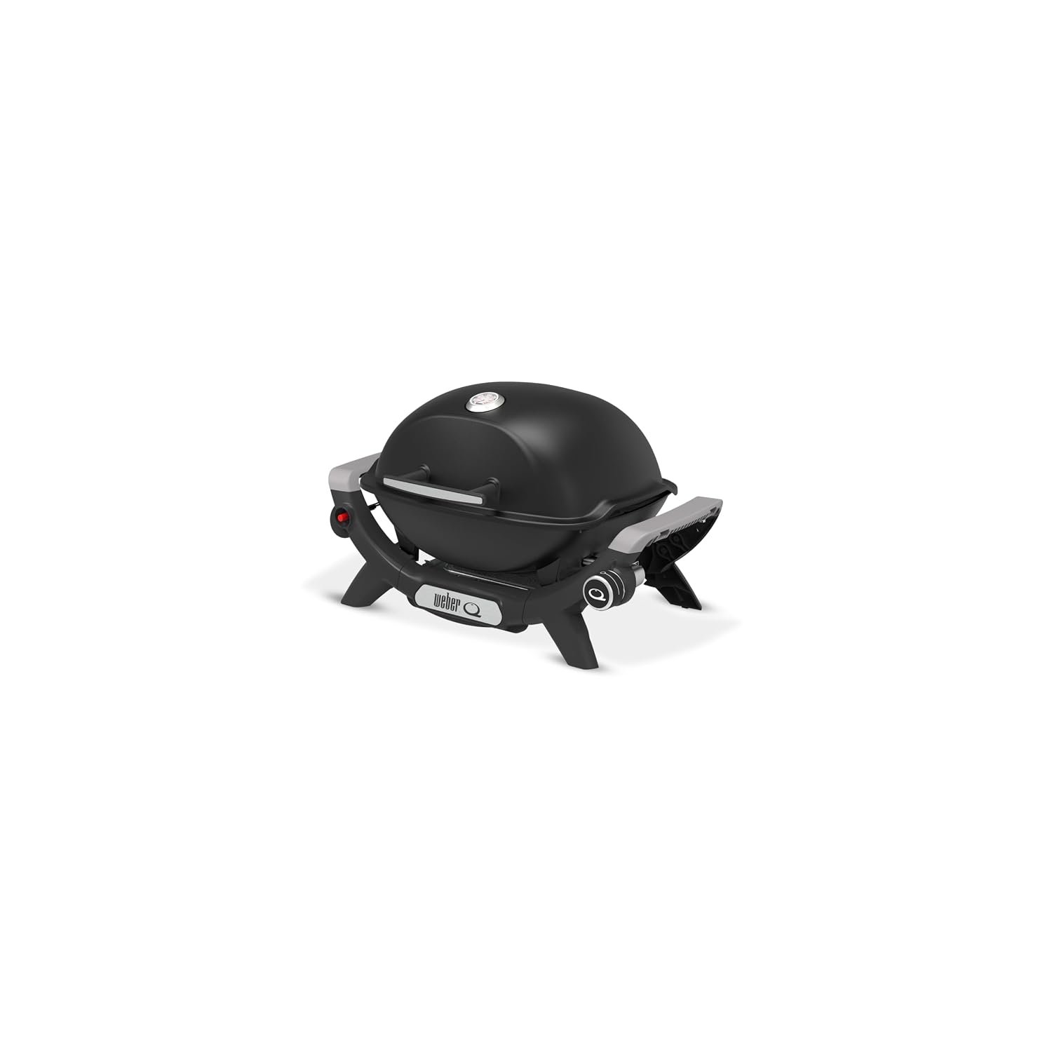 Weber Q 1100N Gas Barbecue/Portable Lightweight Grill for Camping, Patios and Balconies with High Efficiency Burner, Porcelain-Enamelled Cast Iron Grates and Electronic Ignition, Midnight Black