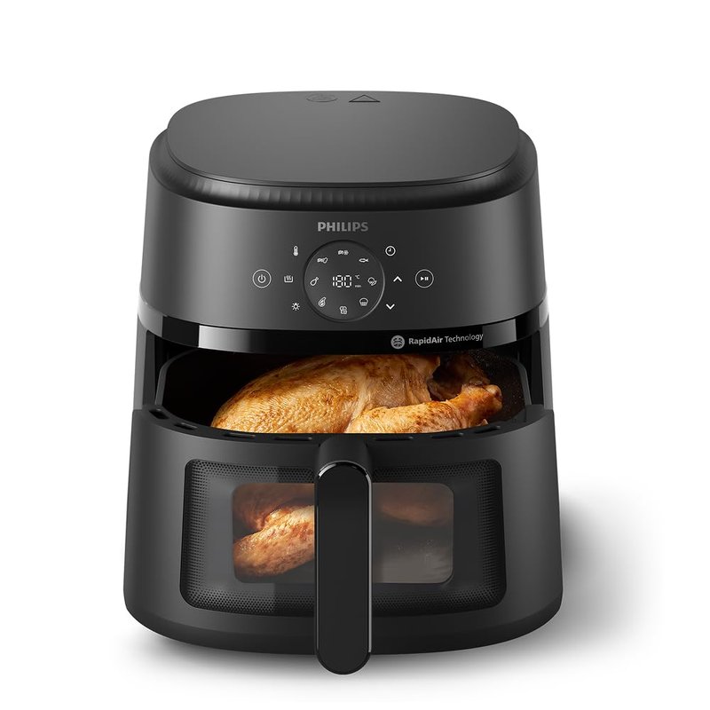 Philips Airfryer 2000 Series – Classic 6.2L Airfryer with Window, RapidAir Technology, 13 Ways to Cook, 90% Less Fat, Easy to Clean, Touchscreen, Energy Saving (NA230/09)