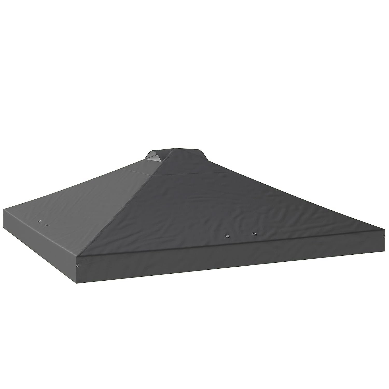 Outsunny 3 x 3(m) Pop Up Gazebo Canopy Replacement Cover with 8 Drainage Holes and Double Vents, UV50+ Waterproof Canopy Cover Replacement Top, Dark Grey