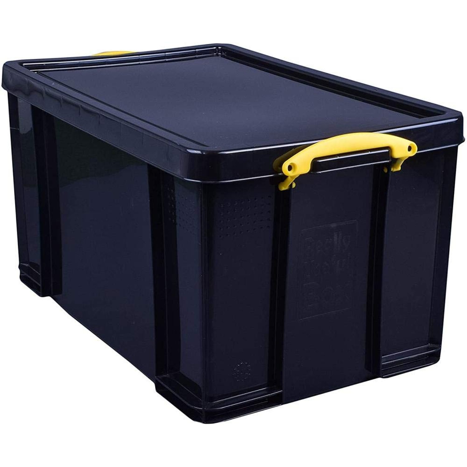 Really Useful Box Plastic Storage 84 Litre Recycled Solid Black