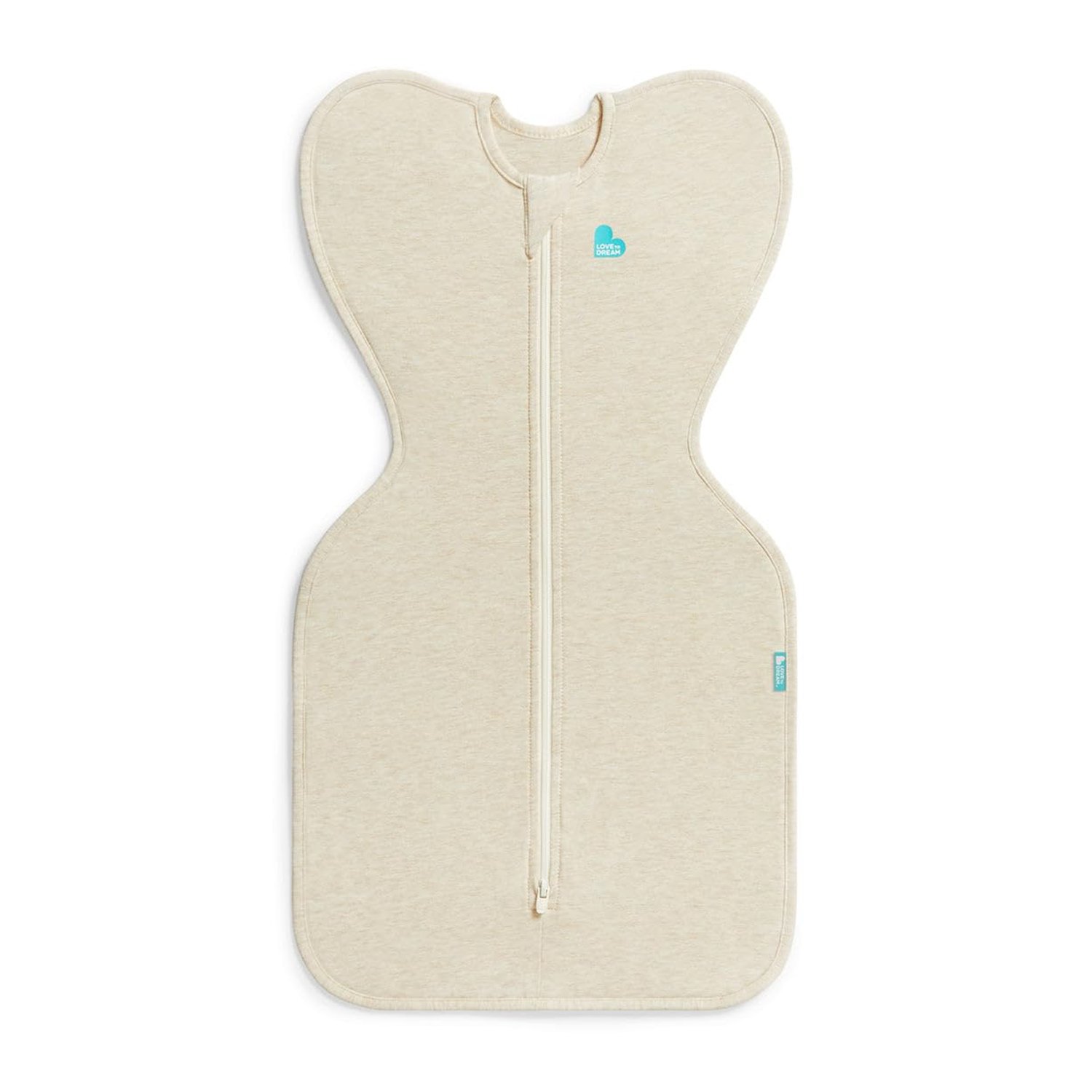 Love To Dream™ Swaddle UP™, Newborn 2.2–3.8 kg – Oatmeal | Snug Fit, Supports Healthy Sleep Routine | 1.0 Tog Ideal for Spring & Summer (20–24°C) | Machine Washable Cotton & Double Zip